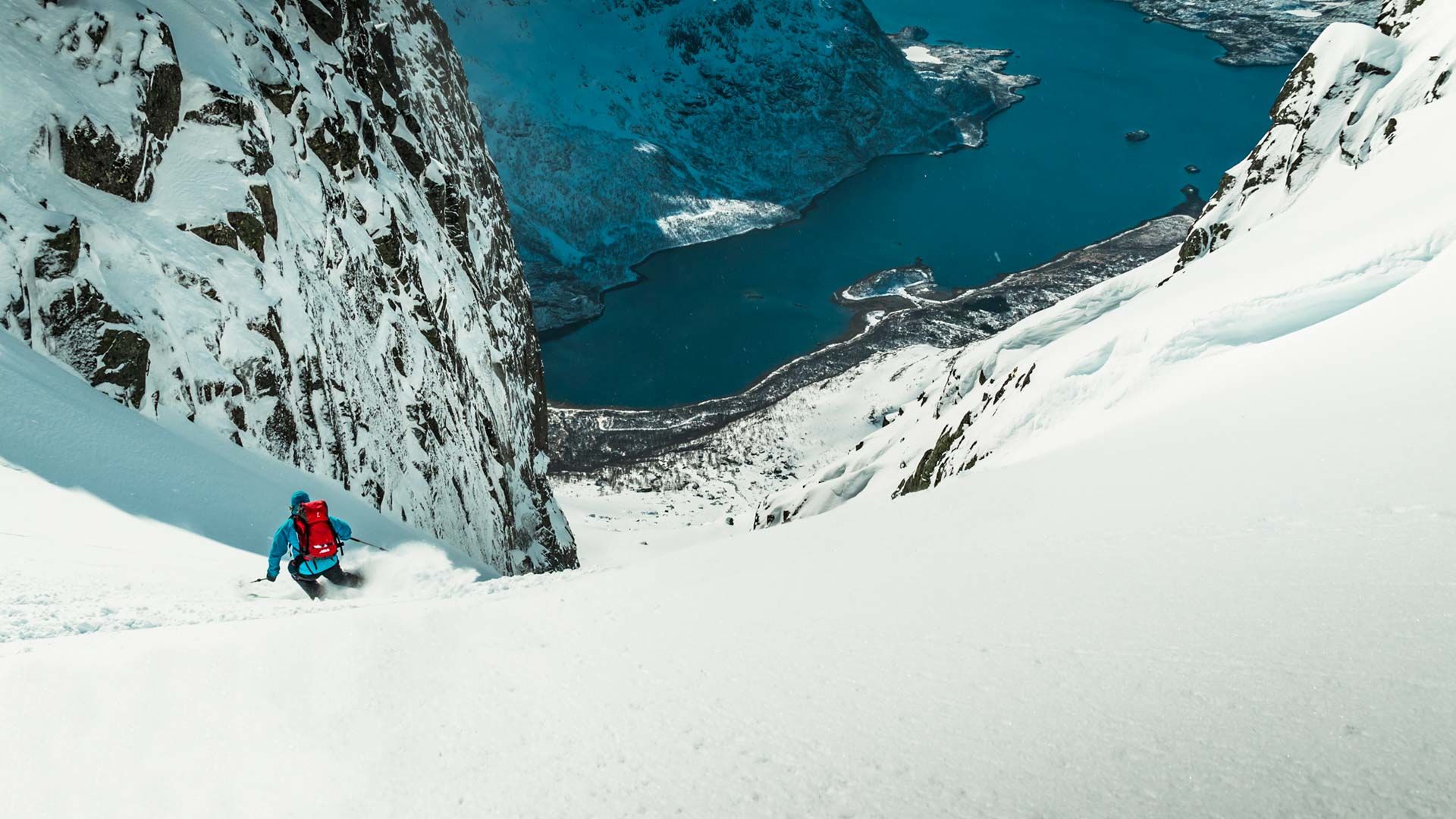 Traumabfahrt Bis Zum Meer Auf Der Skitouren Reise Zu Den Lofoten Inseln